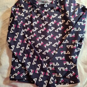 Fila Kids Rashguard - Size 14 Girls -Navy, Pink, White Featuring Fila Logo New